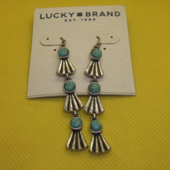 Lucky Brand Turquoise Dangle Earrings - Picture 2 of 3